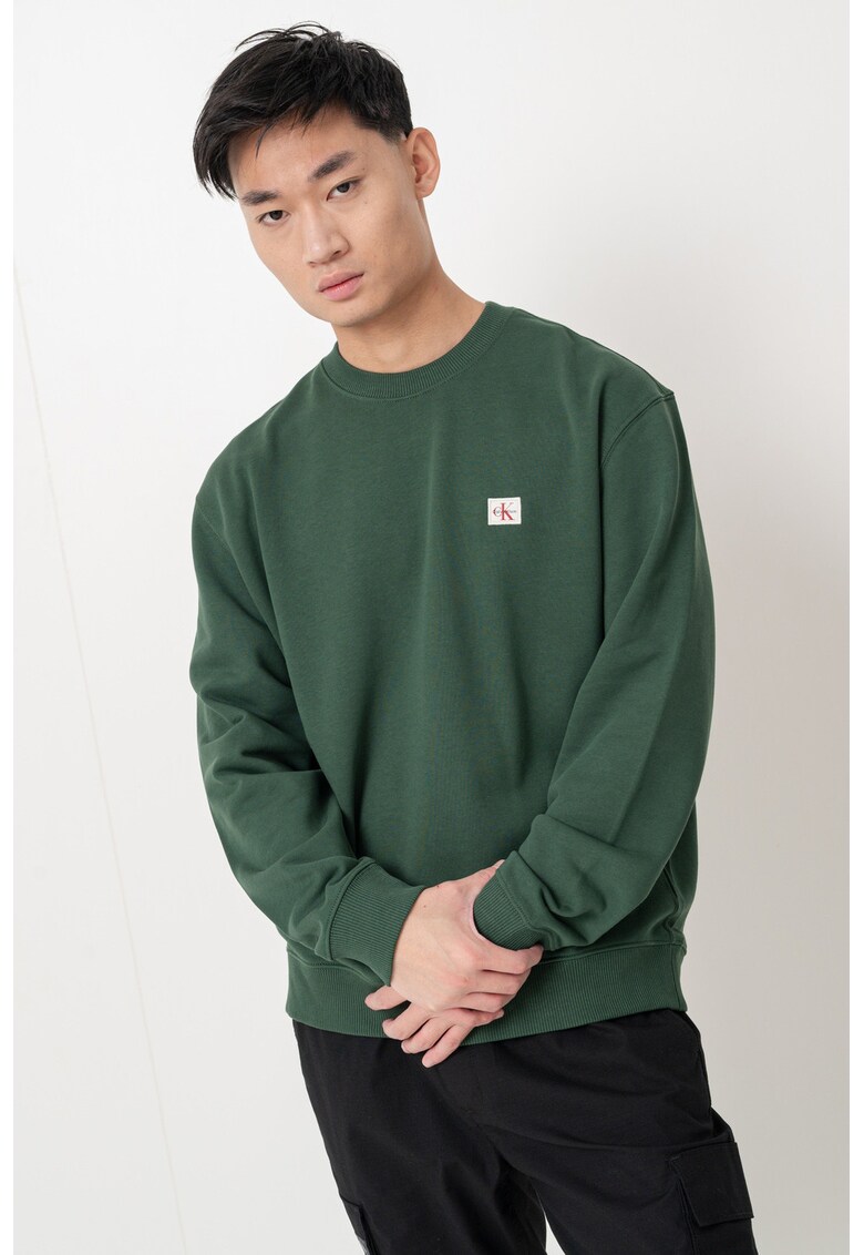 Bluza de trening lejera cu decolteu la baza gatului - Verde englez