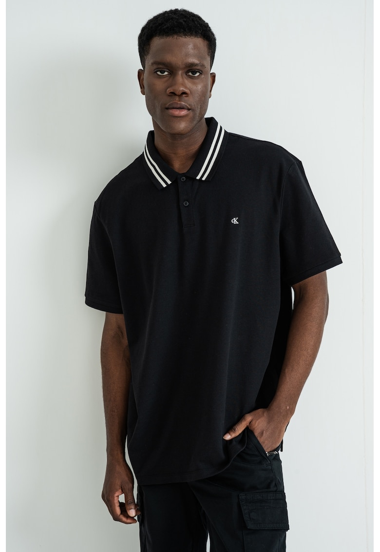 Tricou polo din bumbac - Negru