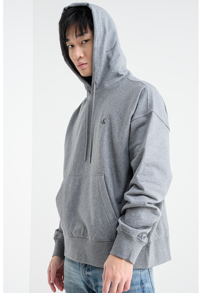 Hanorac cu snur de ajustare si buzunar kangaroo