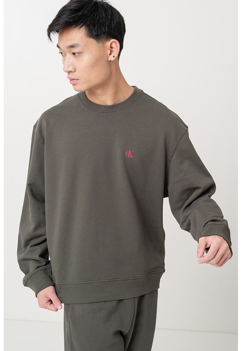 Bluza de trening din bumbac cu maneci usor cazute