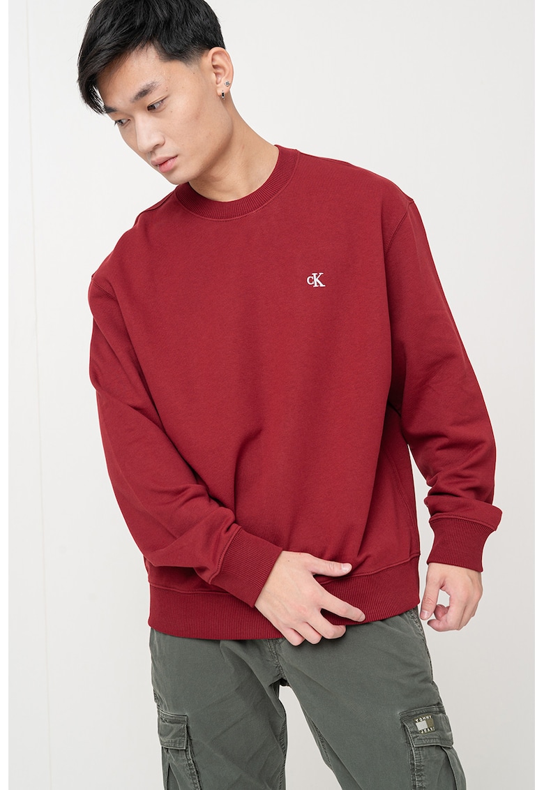 Bluza de trening din bumbac cu maneci usor cazute