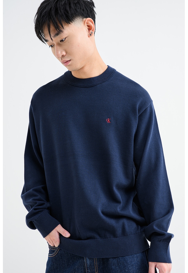 Bluza de trening din bumbac cu decolteu la baza gatului