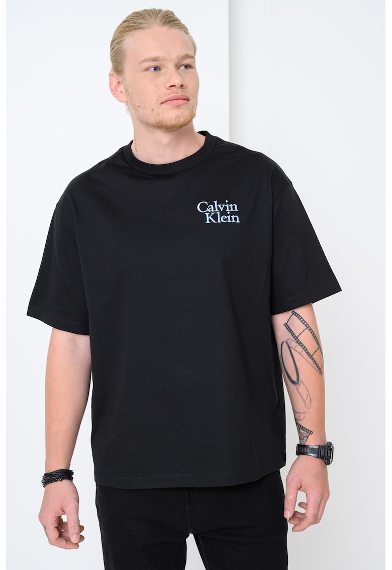 Tricou cu imprimeu logo - Negru