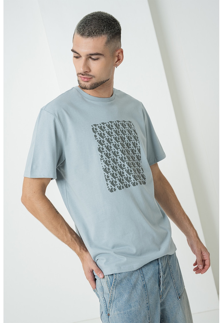 Tricou lejer din bumbac cu monograma