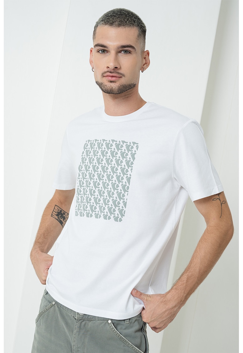 Tricou lejer din bumbac cu monograma