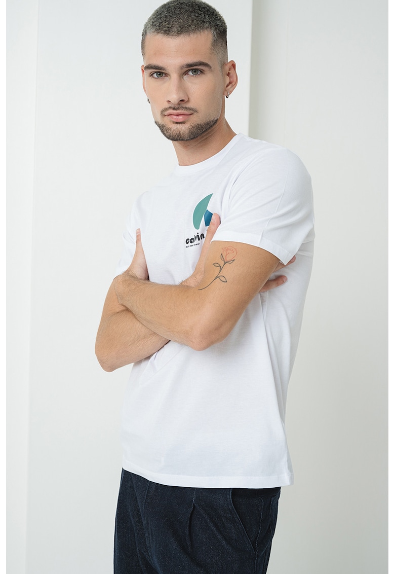 Tricou regular fit cu logo pe piept
