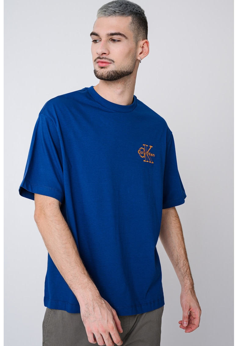 Tricou cu logo - Portocaliu/Albastru