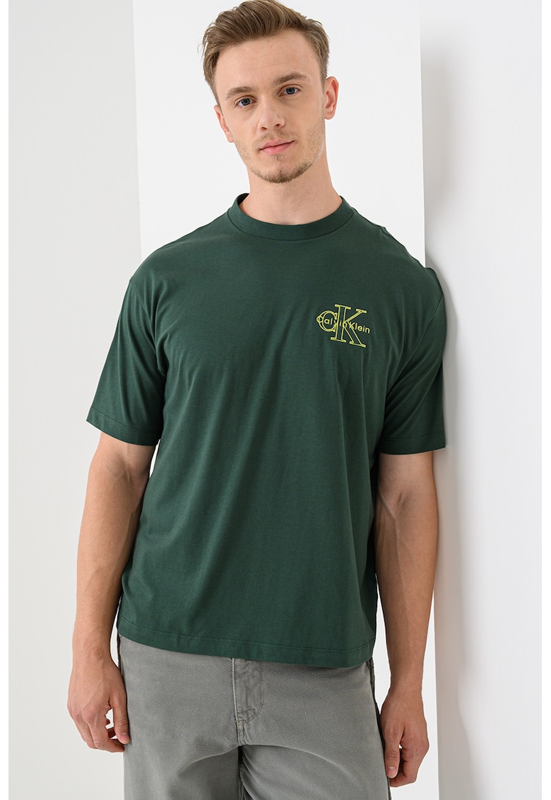Tricou cu logo - Verde inchis