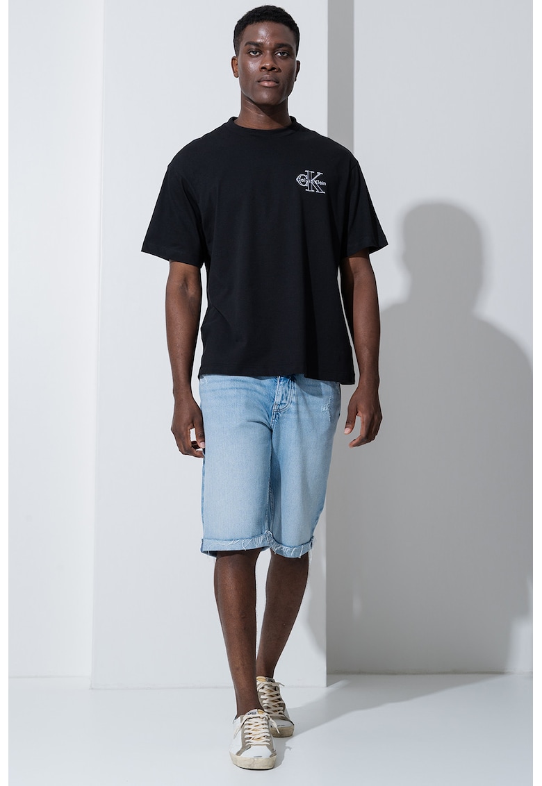 Tricou cu logo - Alb/Negru
