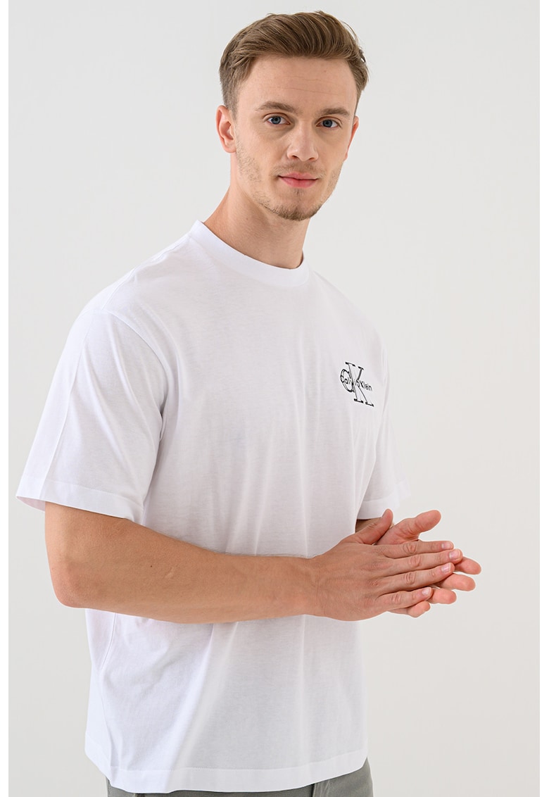 Tricou cu logo - Alb optic