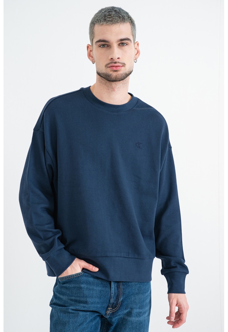 Bluza de trening cu maneci cazute - Bleumarin