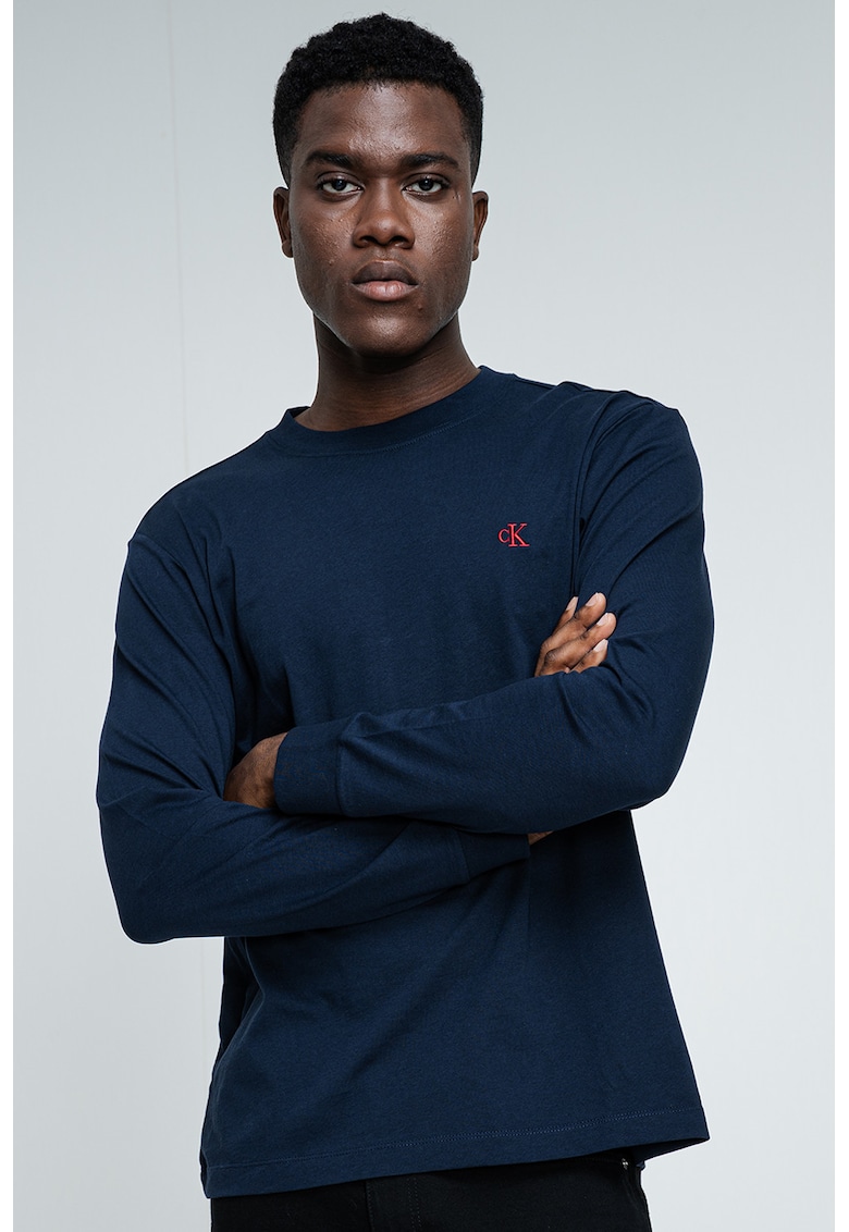 Bluza de bumbac cu logo discret