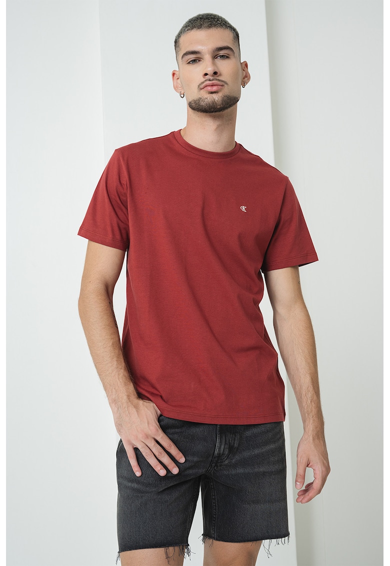 Tricou cu detaliu logo - Rosu inchis