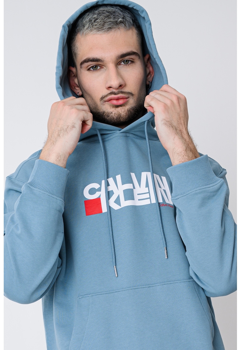 Hanorac din bumbac cu imprimeu logo