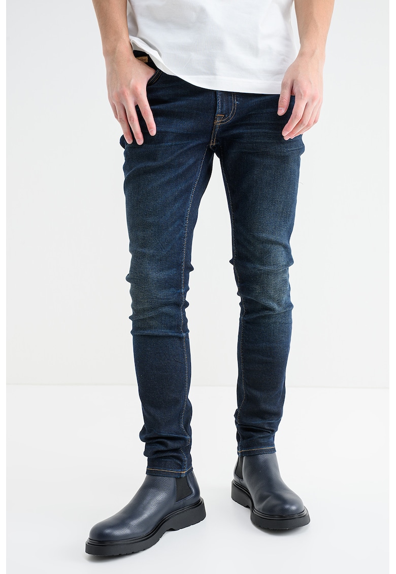 Blugi skinny cu talie medie - Albastru ultramarin
