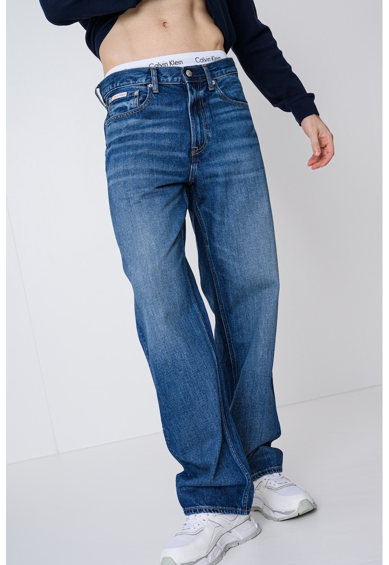 Blugi relaxed fit cu 5 buzunare