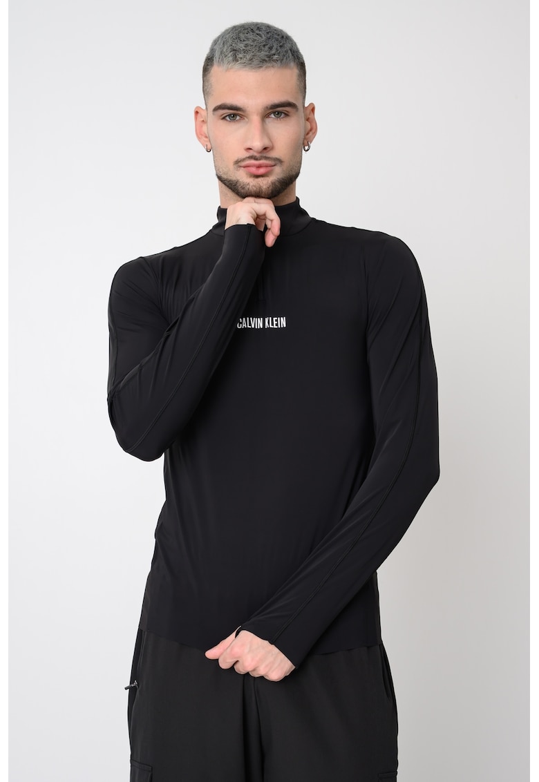 Bluza cu fermoar si decupaj pentru deget - pentru fitness