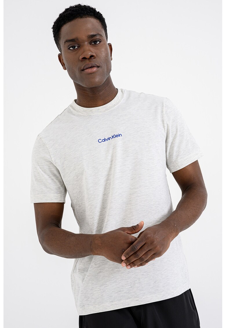 Tricou slim fit cu tehnologie uscare rapida - pentru fitness - Gri deschis melange