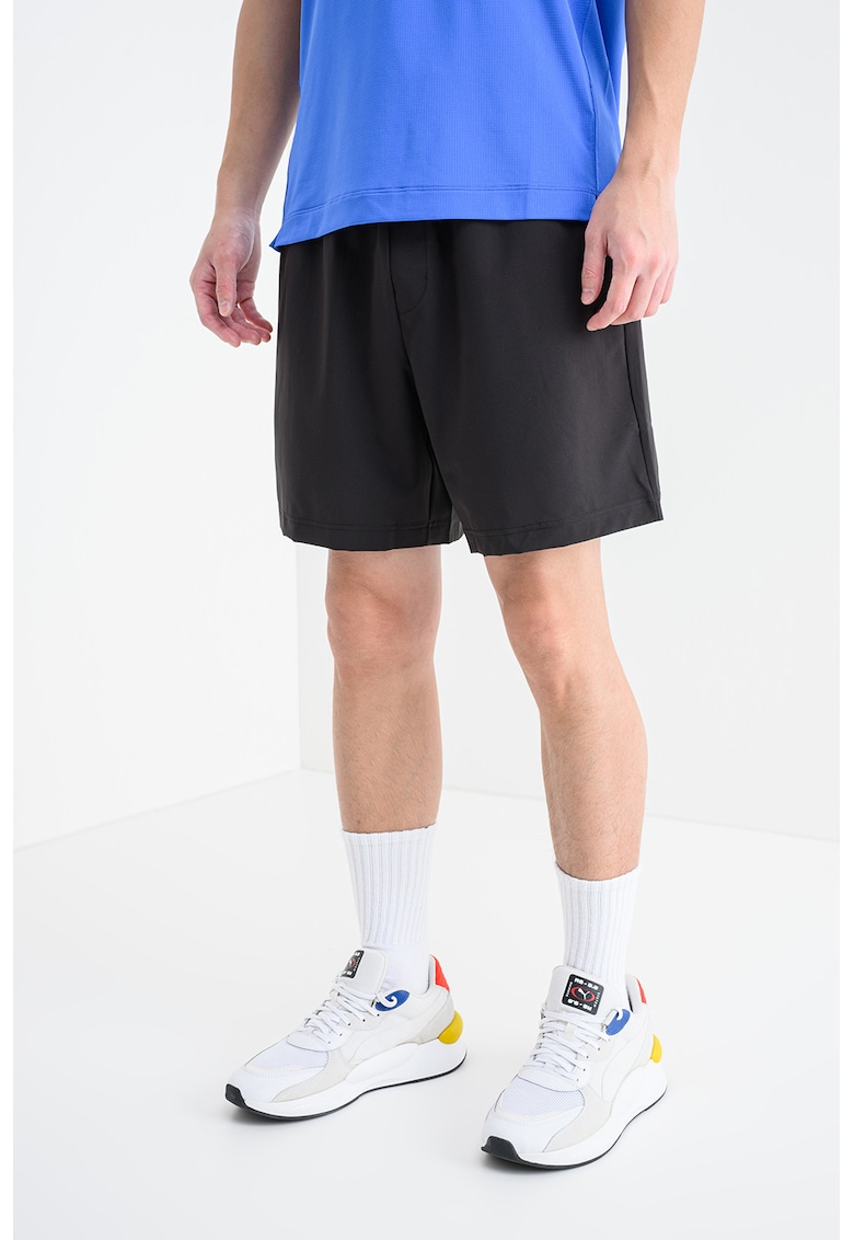 Pantaloni scurti cu banda logo in talie - Negru