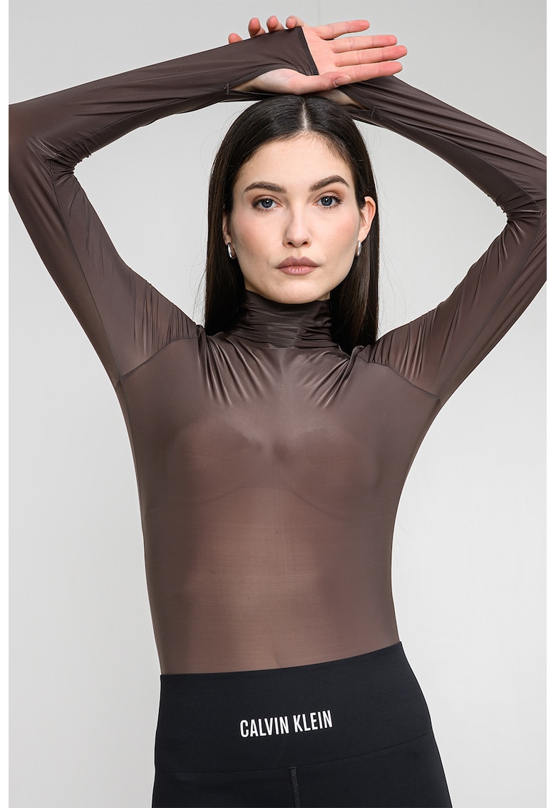 Body semitransparent cu segmente pentru degetele mari - Maro