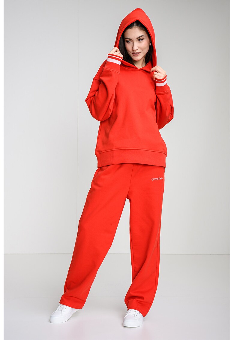 Hanorac din amestec de bumbac cu maneci cazute - Portocaliu inchis