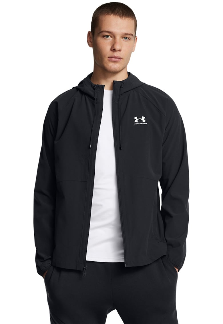 Jacheta cu fermoar - din material rezistent la vant - pentru antrenament