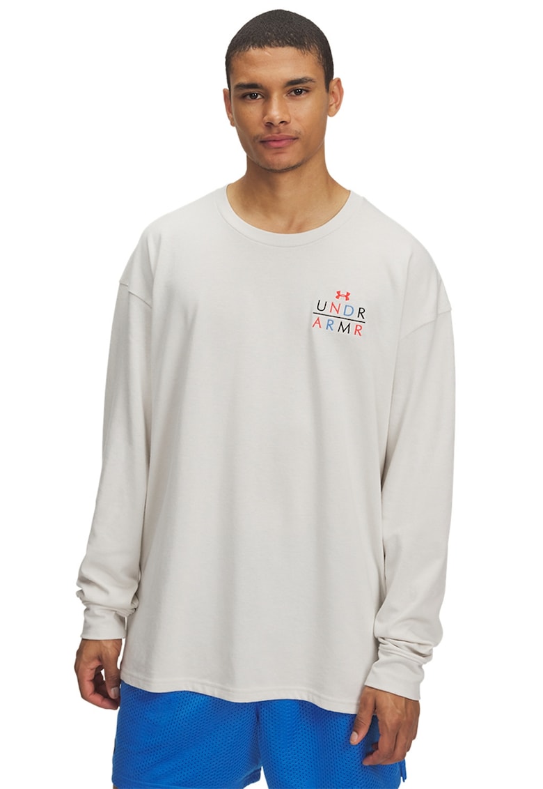 Bluza cu decolteu la baza gatului si imprimeu pe partea din spate