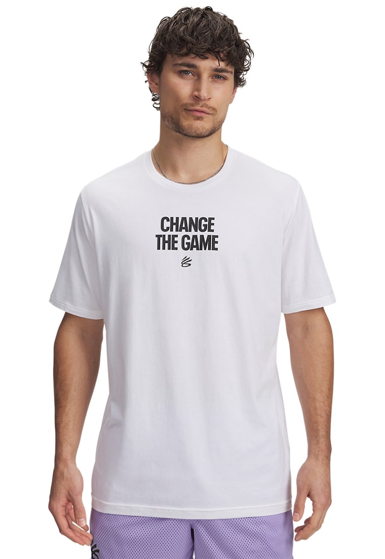 Tricou dun amestec de bumbac cu imprimeu text - pentru baschet Curry Playable