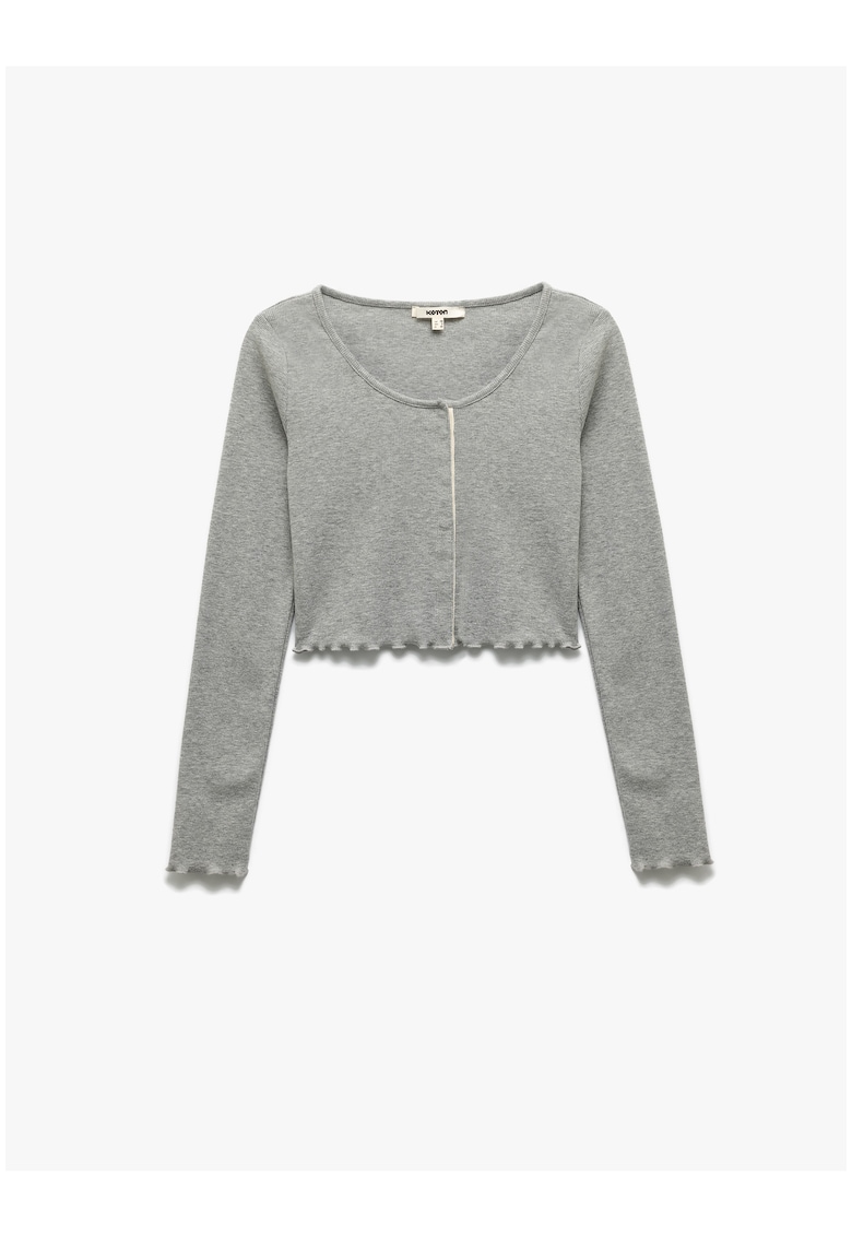 Bluza crop cu decolteu rotund