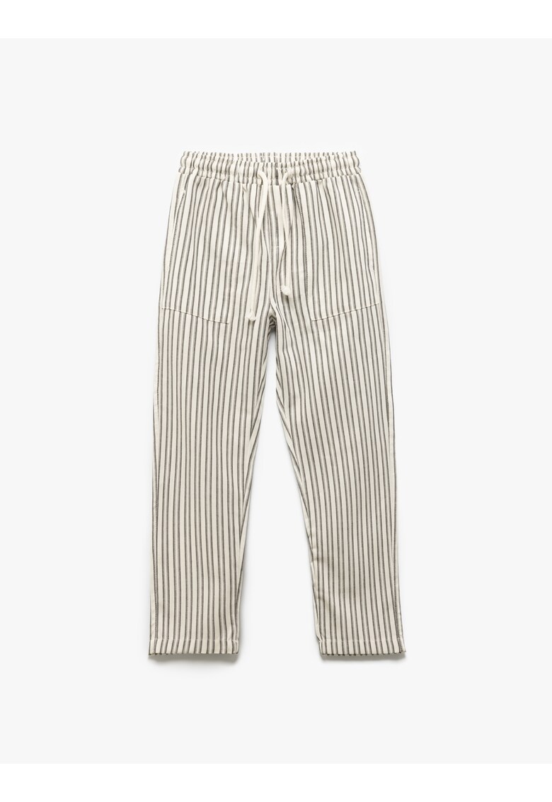 Pantaloni din bumbac cu model in dungi
