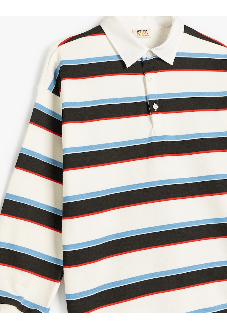 Bluza de trening supradimensionata cu guler polo