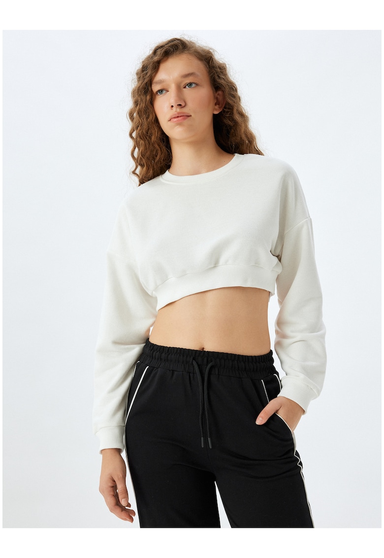 Bluza de trening crop cu maneci cazute