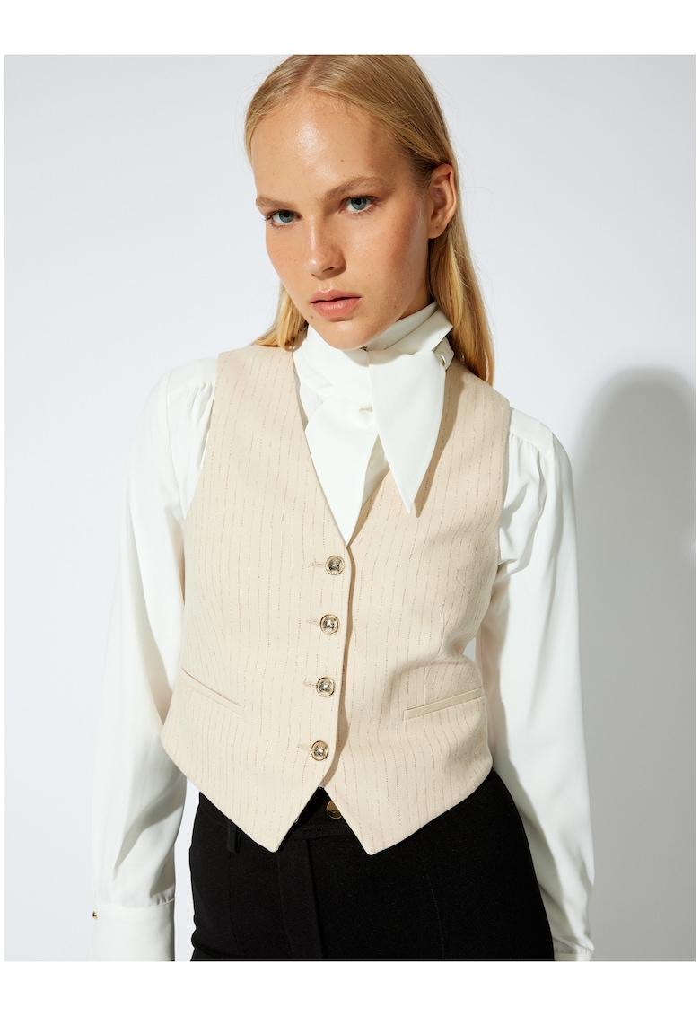 Vesta crop cu decolteu in V