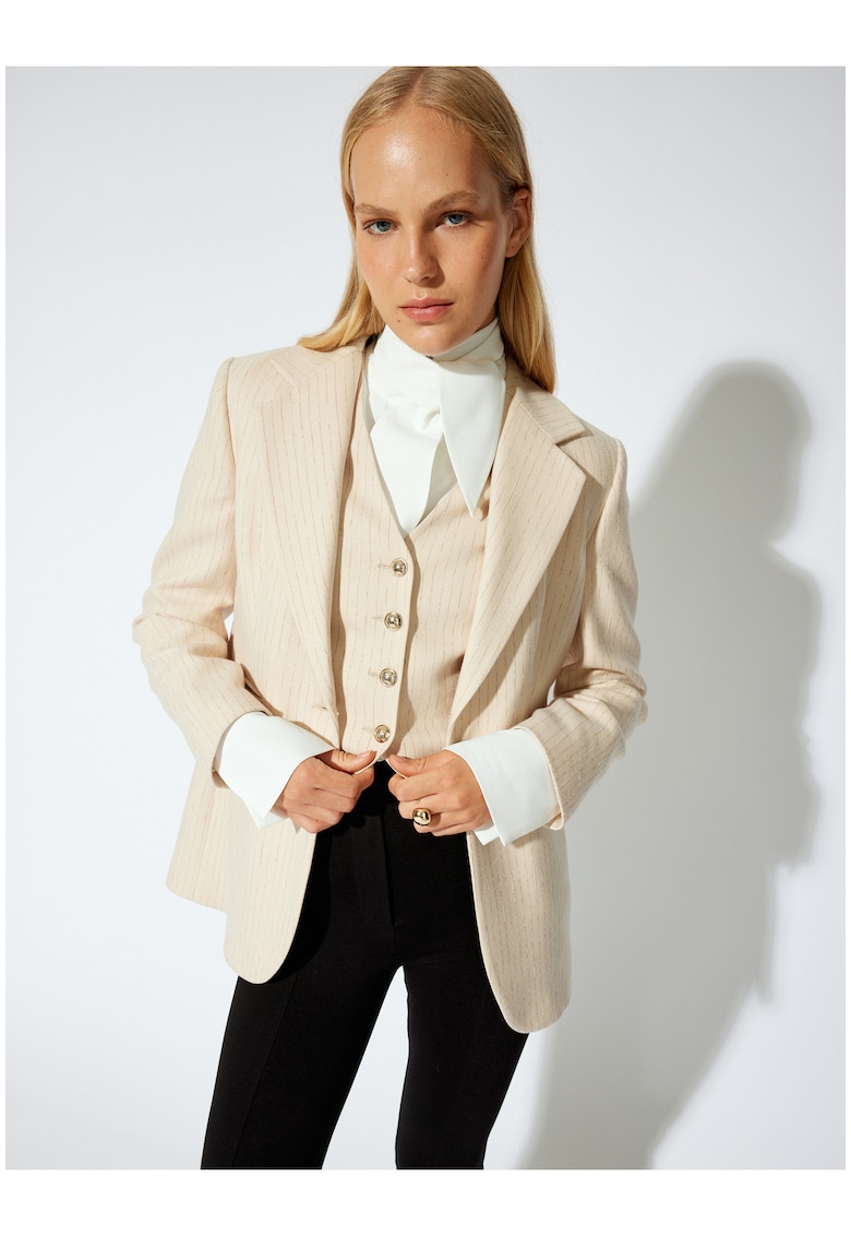 Sacou relaxed fit cu model in dungi