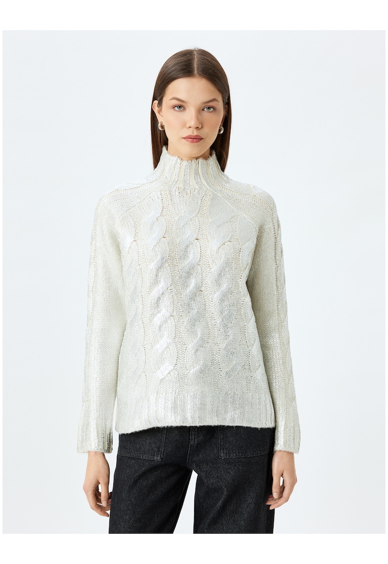 Pulover tricotat cu model uni