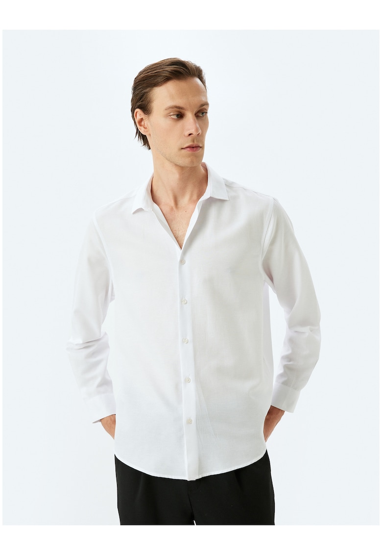 Camasa relaxed fit din amestec de bumbac