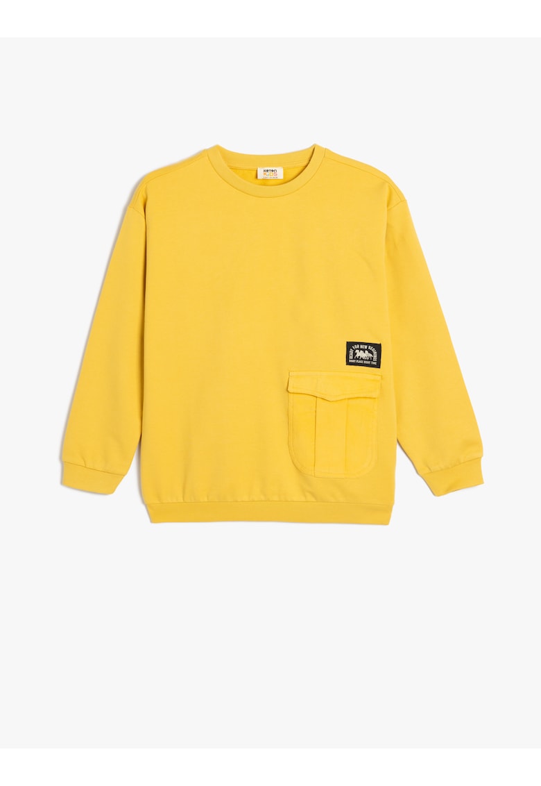 Bluza de trening din bumbac cu decolteu la baza gatului