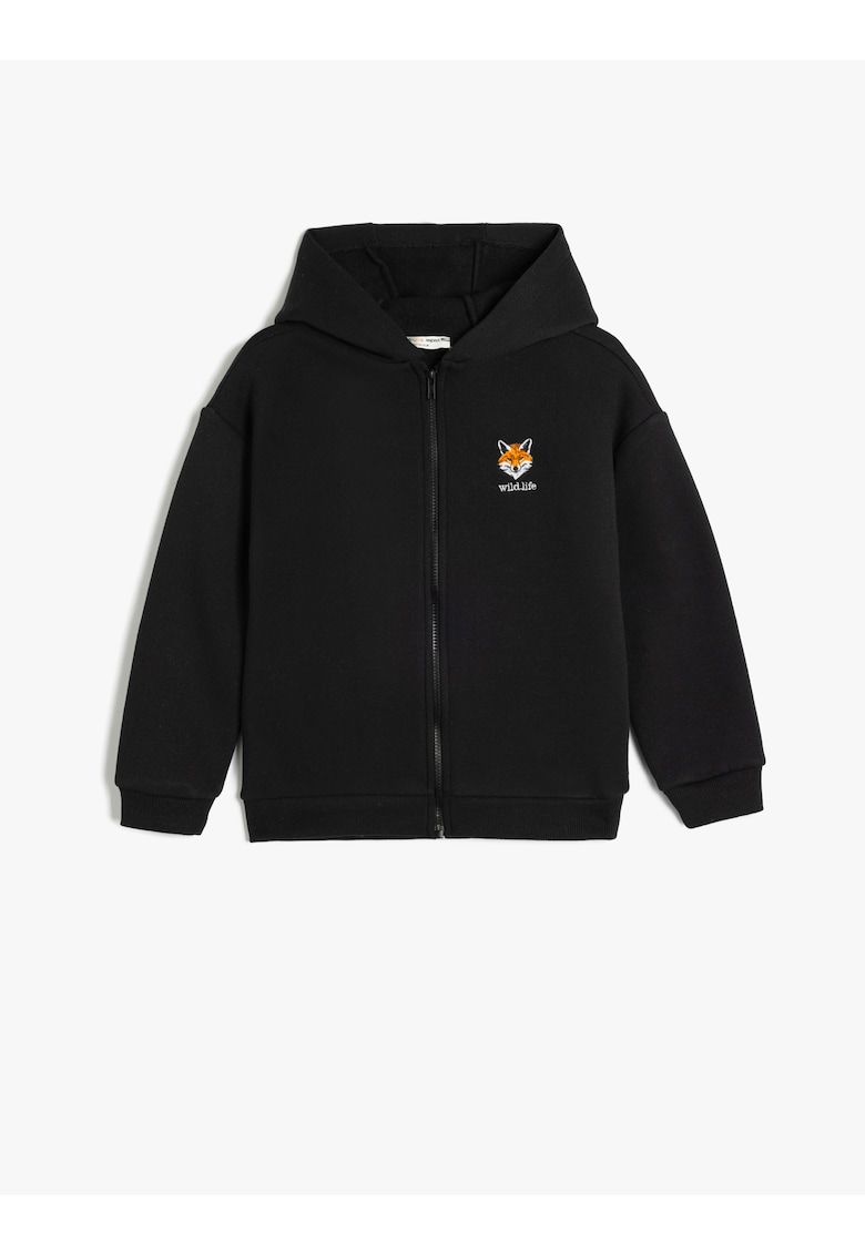 Hanorac cu fermoar si maneci cazute