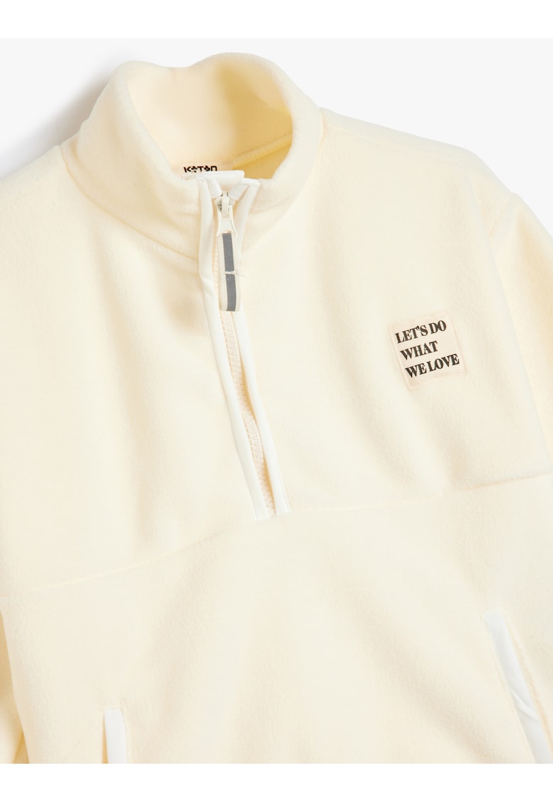 Bluza de trening cu fermoar scurt si buzunare laterale