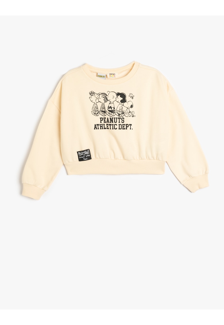 Bluza de trening cu decolteu la baza gatului si imprimeu cu Snoopy