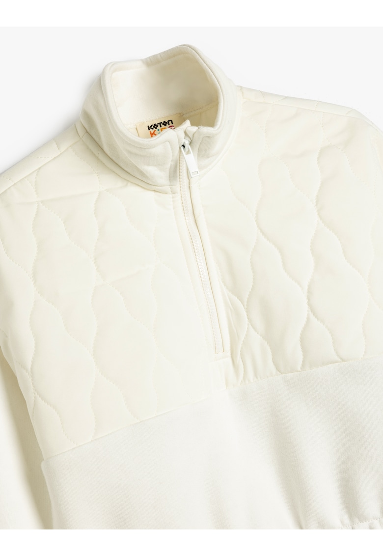 Bluza de trening cu fermoar scurt si segmente matlasate