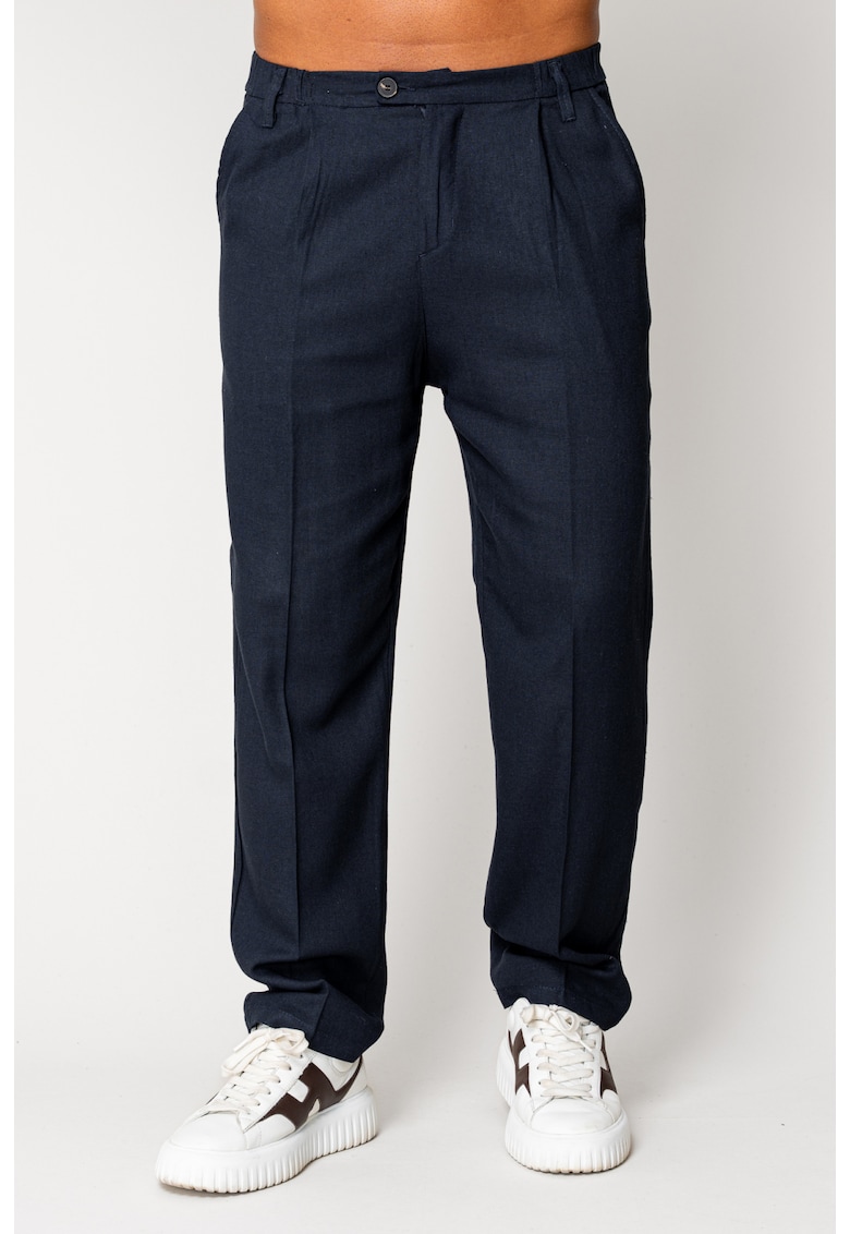Pantaloni lung din IN cu nasture Navy 17626