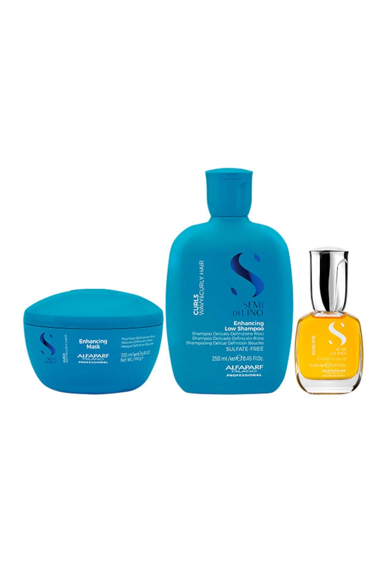 Set pentru par ondulat  Curls Sampon 250 ml + Masca 200 ml + Ulei Cristalli Liquidi 15 ml