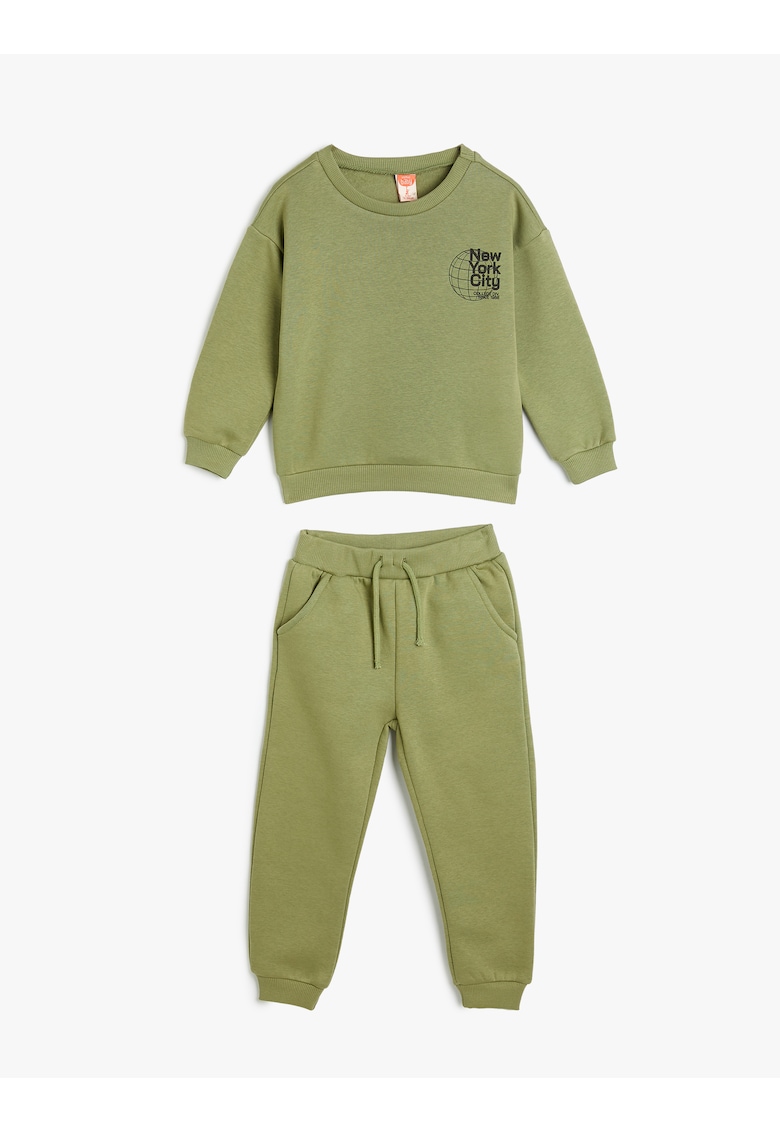 Set de bluza de trening si pantaloni lungi - Verde