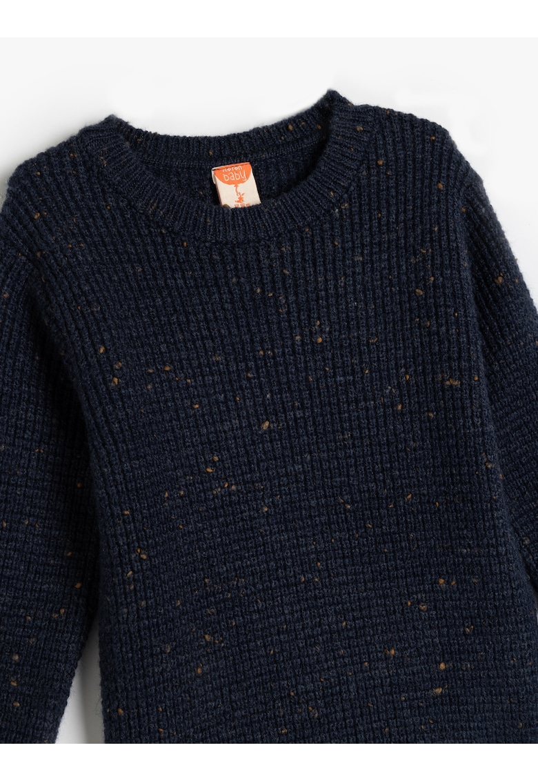 Pulover din tricot cu detalii contrastante