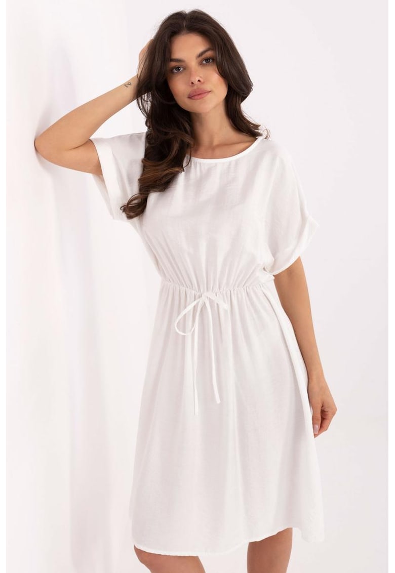 Rochie-tricou cu snur pentru ajustare in talie -