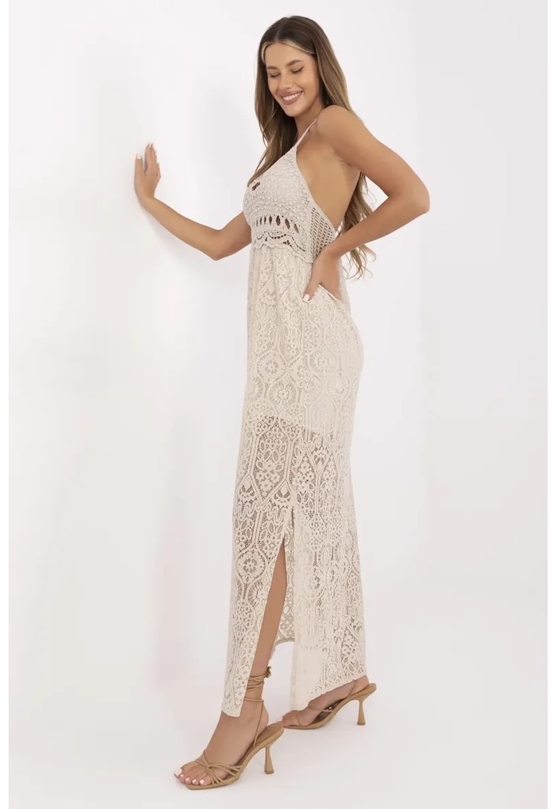 Rochie maxi cu decolteu halter