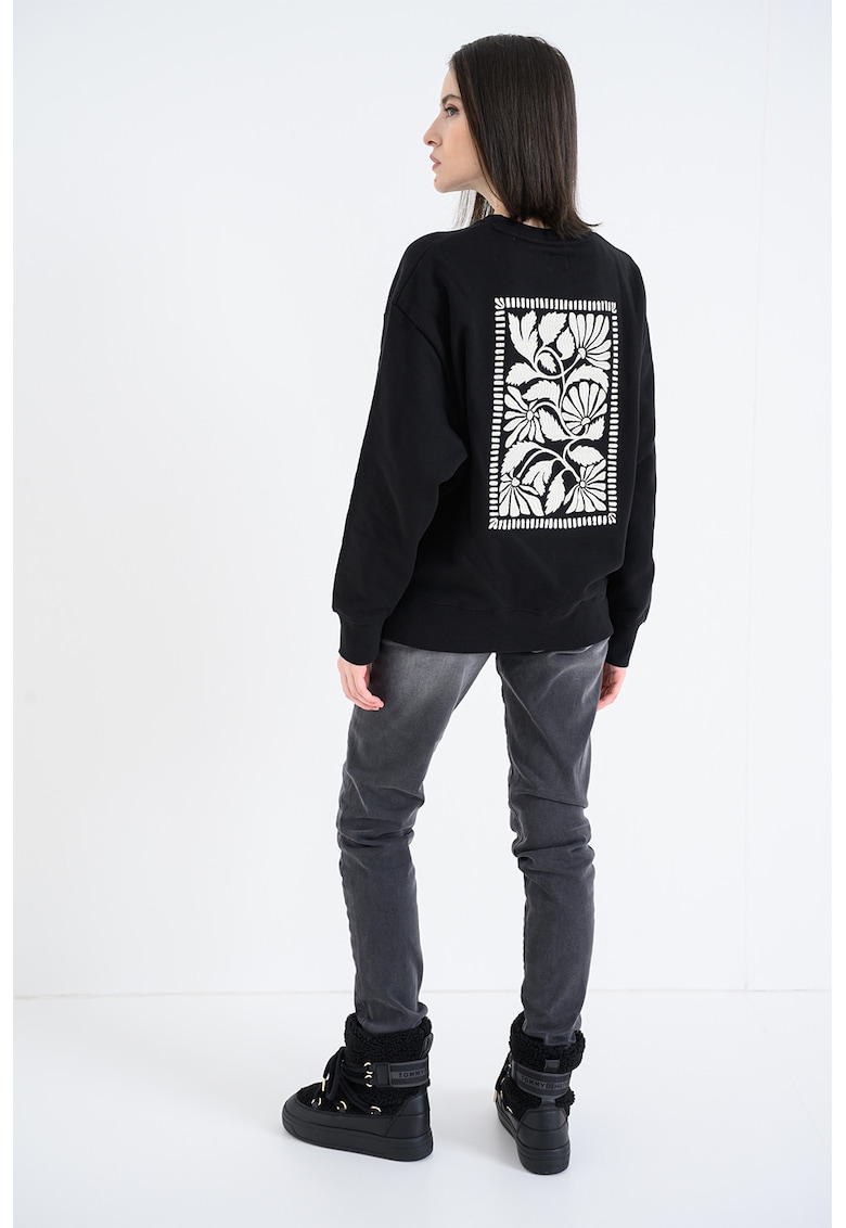 Bluza de trening cu imprimeu contrastant pe spate Burley