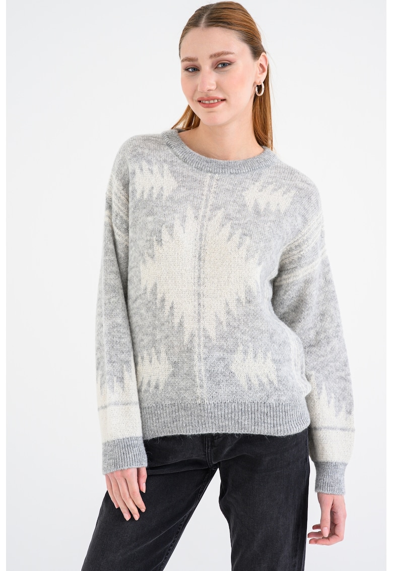 Pulover din amestec de mohair cu maneci cazute