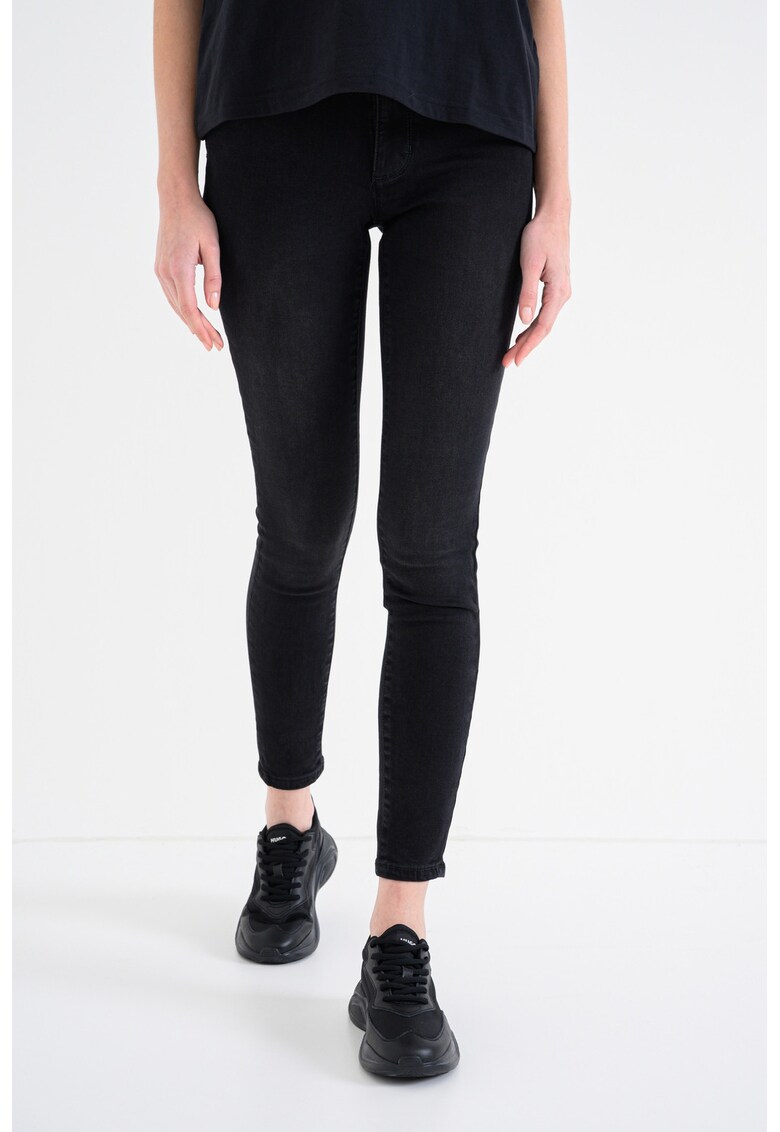 Blugi crop skinny Shelby - Negru